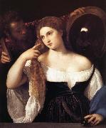 TIZIANO Vecellio Portrait d'une femme a sa toilette Spain oil painting reproduction